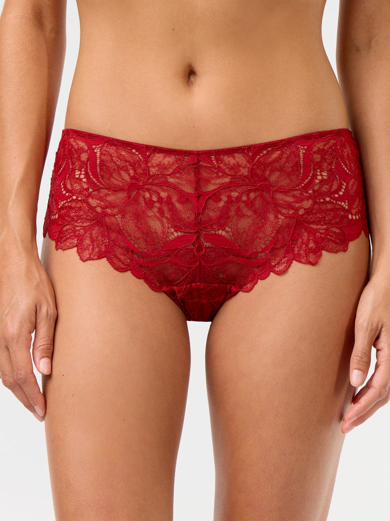 Shorty in pizzo paillettato Rosso - Kiabi