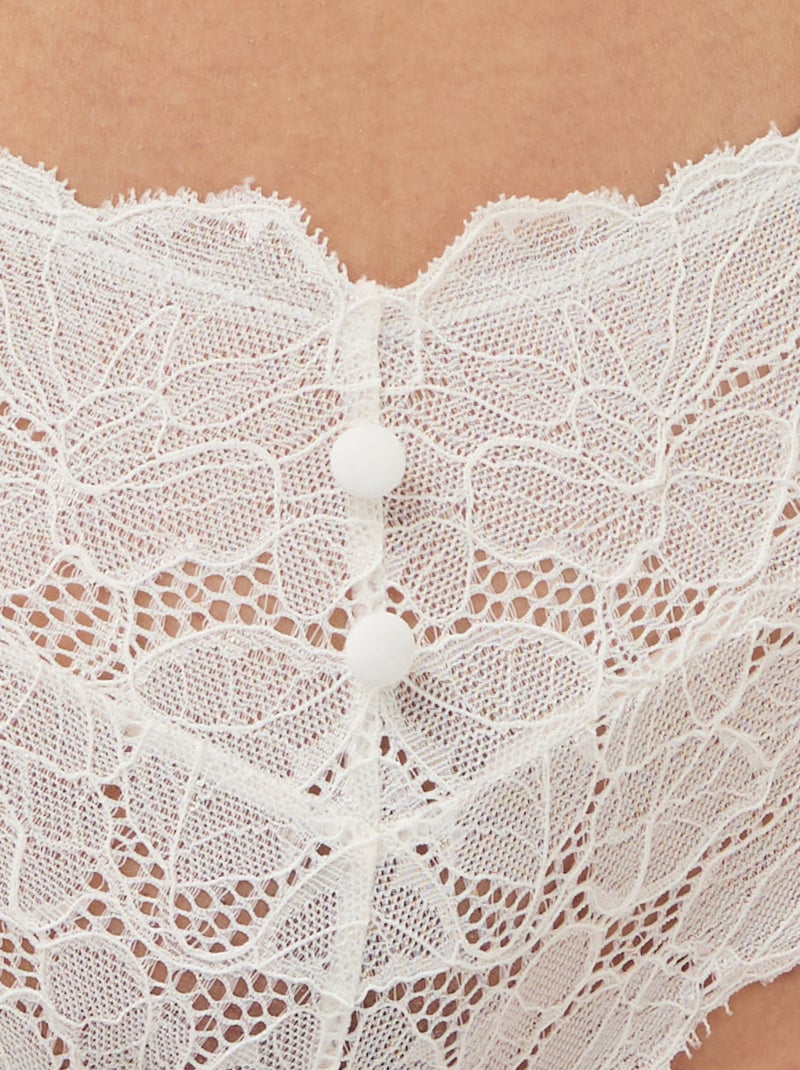 Shorty in pizzo satinato Bianco - Kiabi