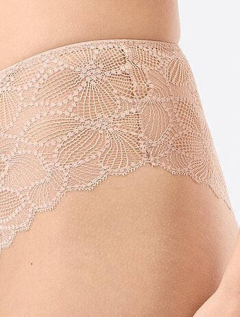Shorty in pizzo trasparente floreale
