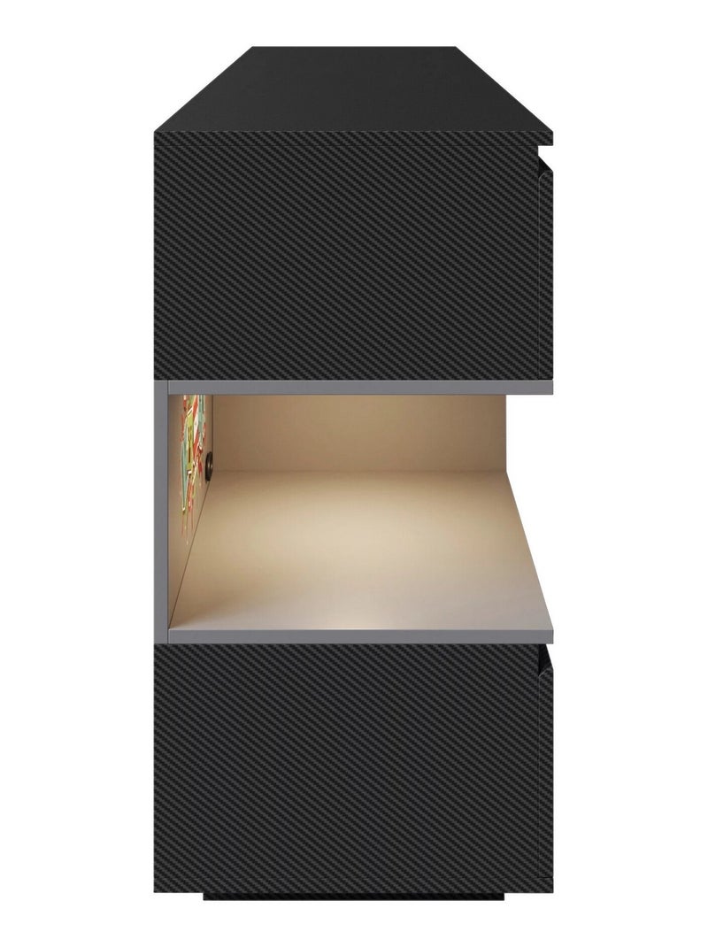 Sideboard con 5 cassetti e vano aperto con LED "Roba" – Minecraft Nero Multicolore - Kiabi