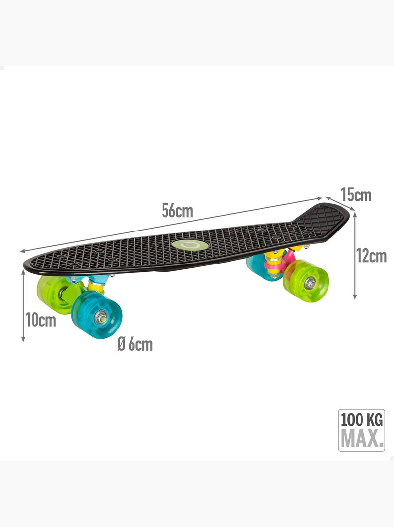 Skateboard a 4 ruote con luci evo Nero - Kiabi