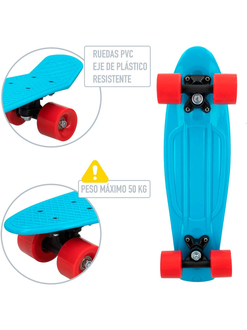 Skateboard con ruote in pvc, 55 cm - blu N/D - Kiabi