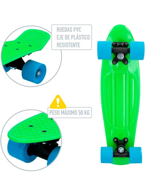 Skateboard con ruote in pvc, 55 cm - verde - Kiabi Skateboard con ruote in pvc, 55 cm - verde - Kiabi