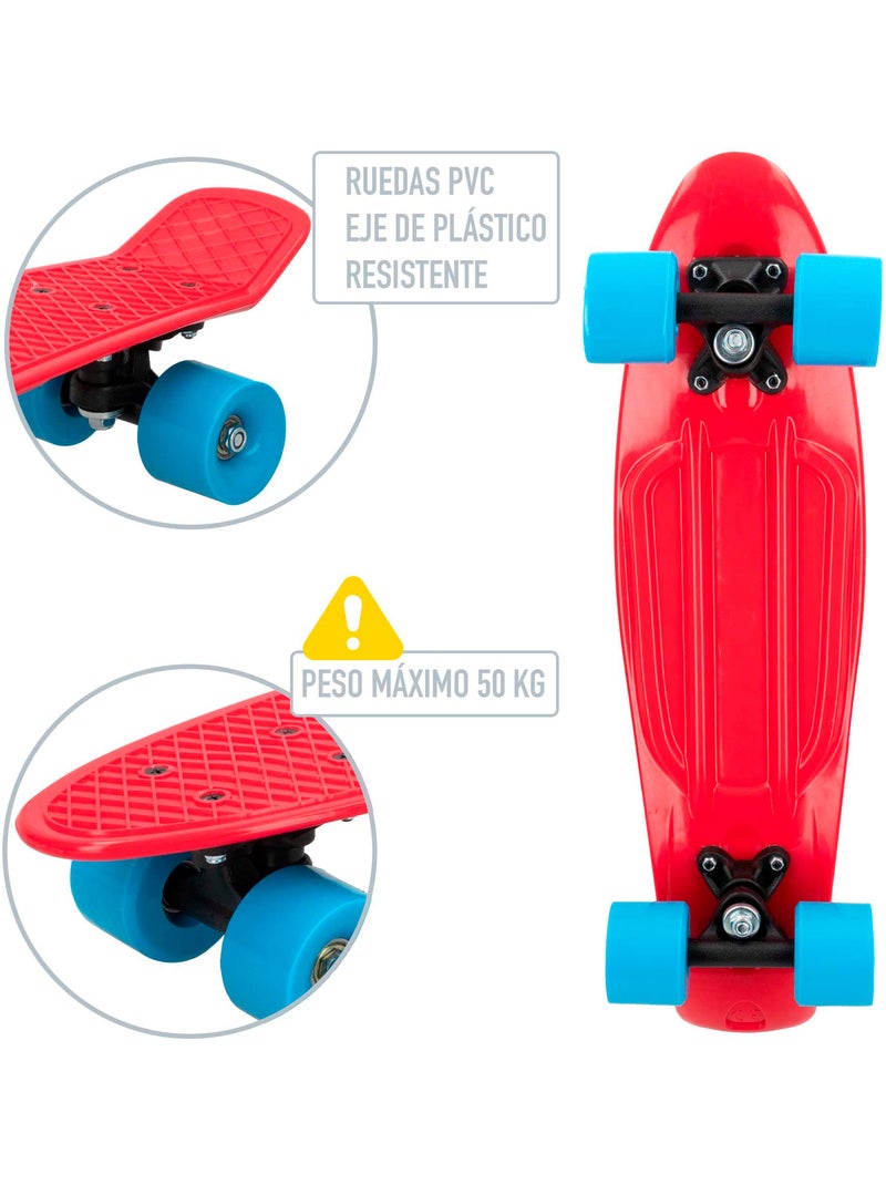 Skateboard con ruote in pvc da 55 cm - rosso N/D - Kiabi