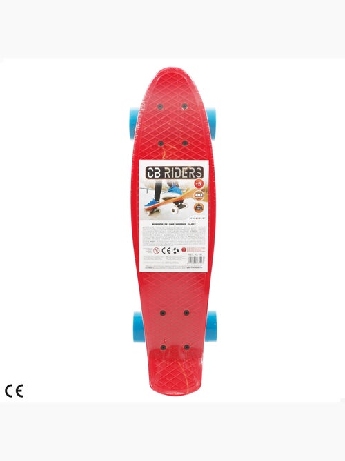 Skateboard con ruote in pvc da 55 cm - rosso - Kiabi