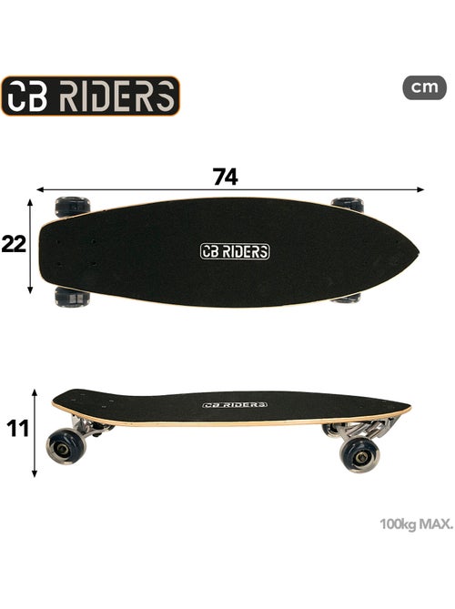 Skateboard per bambini cb riders a 4 ruote nero, 74 cm - Kiabi Skateboard per bambini cb riders a 4 ruote nero, 74 cm - Kiabi