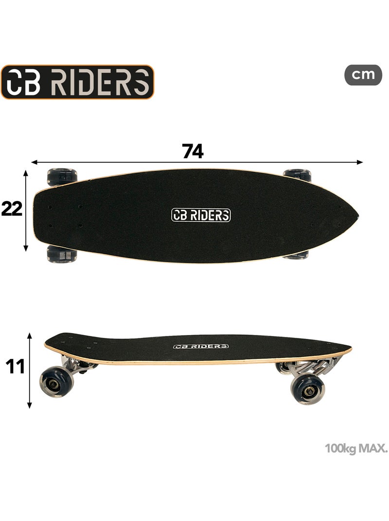 Skateboard per bambini cb riders a 4 ruote nero, 74 cm N/D - Kiabi