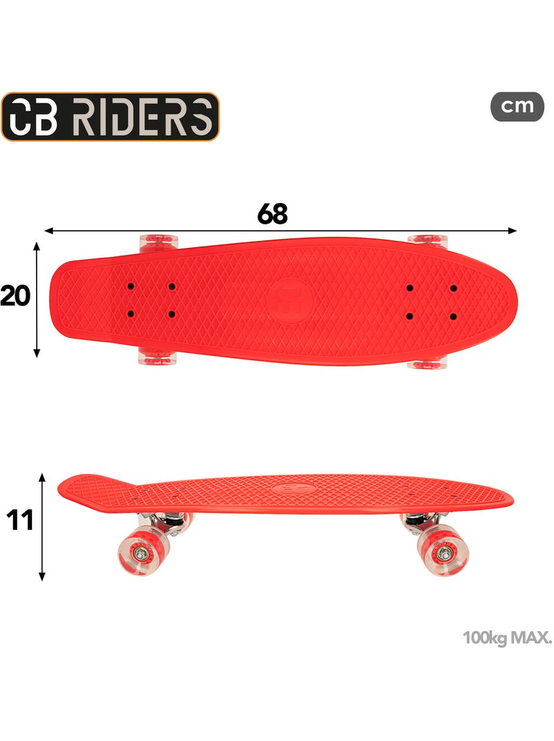 Skateboard per bambini cb riders a 4 ruote rosso, 68 cm N/D - Kiabi