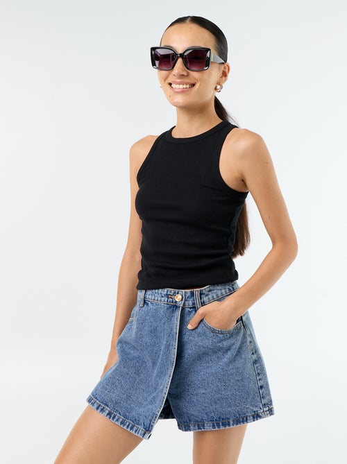 Skort in denim a vita alta - Kiabi
