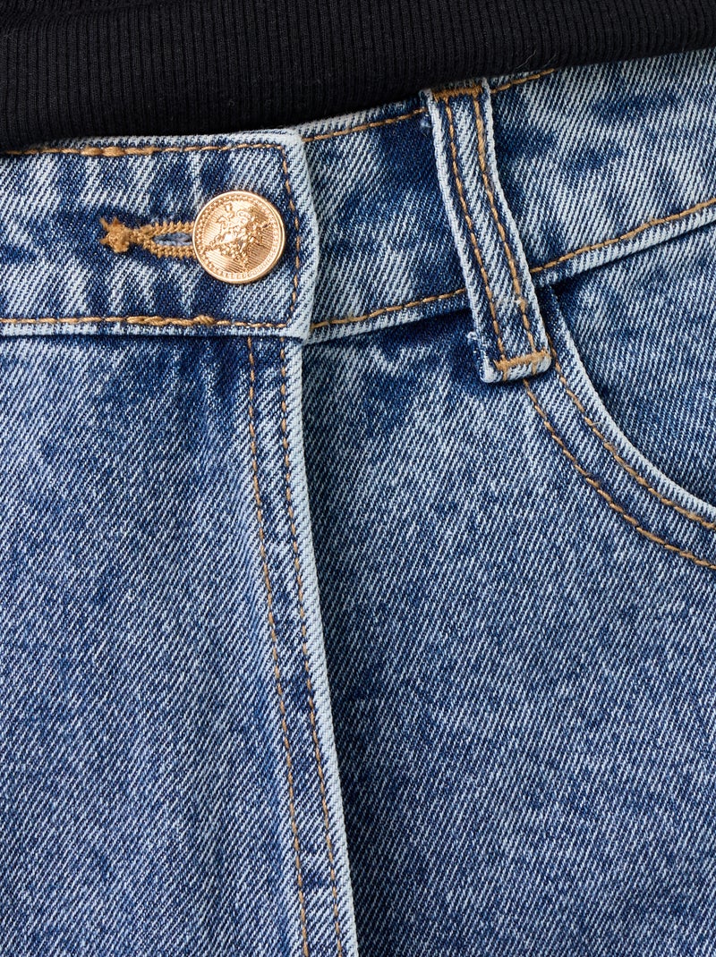 Skort in denim a vita alta Blu - Kiabi