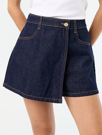 Skort in denim a vita alta