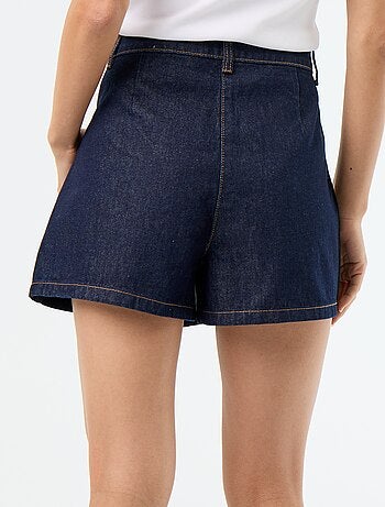 Skort in denim a vita alta