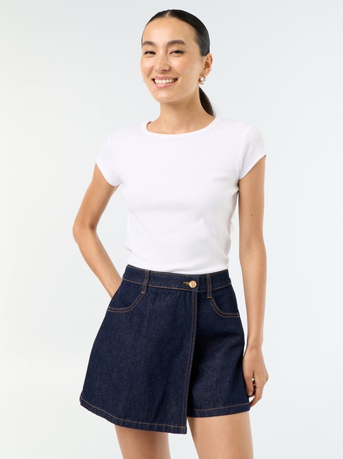 Skort in denim a vita alta - Kiabi