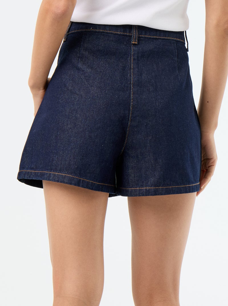 Skort in denim a vita alta Blu - Kiabi