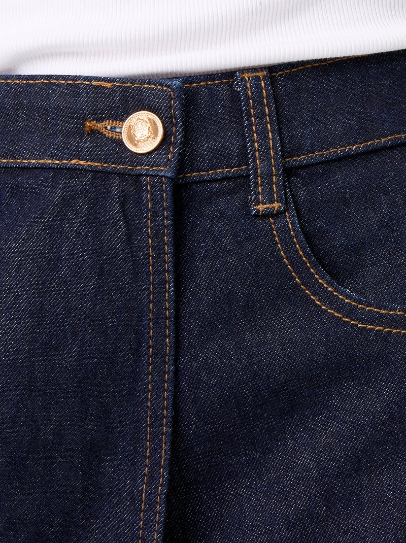 Skort in denim a vita alta Blu - Kiabi