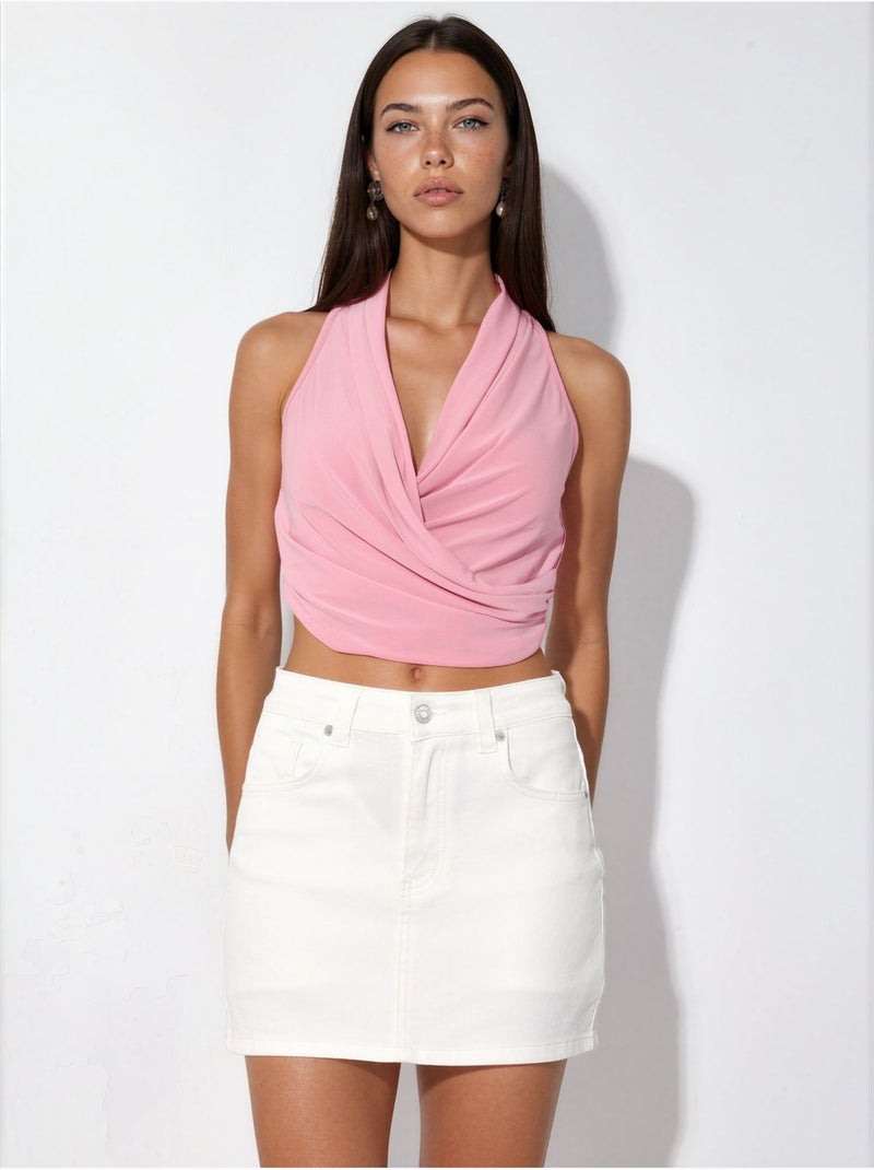 Skort in denim hiccup Bianco - Kiabi