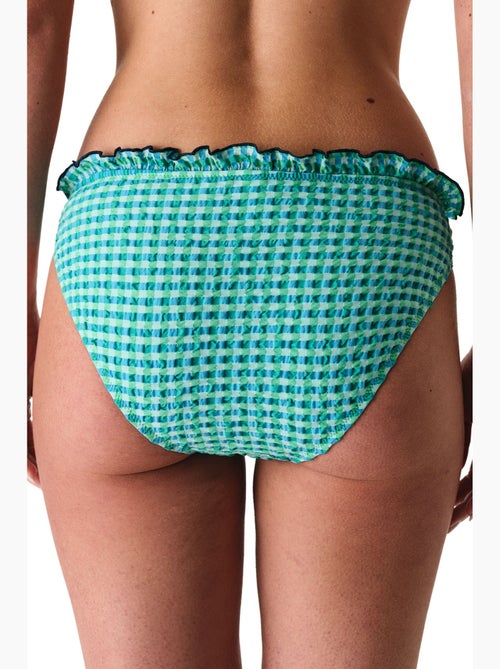 Slainie slip bikini a quadretti, con volant, vita media penti - Kiabi Slainie slip bikini a quadretti, con volant, vita media penti - Kiabi