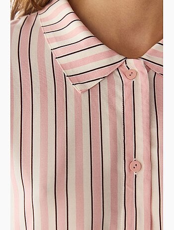 Sleep mode completo pigiama a righe con camicia a maniche corte e pantaloni penti