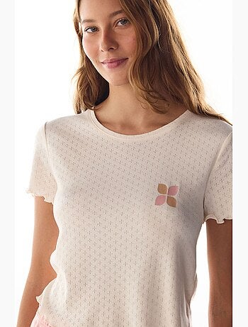Sleep mode t-shirt pointel a maniche corte top pigiama penti