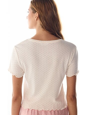 Sleep mode t-shirt pointel a maniche corte top pigiama penti