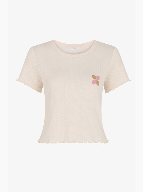 Sleep mode t-shirt pointel a maniche corte top pigiama penti - Kiabi Sleep mode t-shirt pointel a maniche corte top pigiama penti - Kiabi