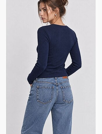 Slim fit ribbed knit cardigan with button closure istanbul
