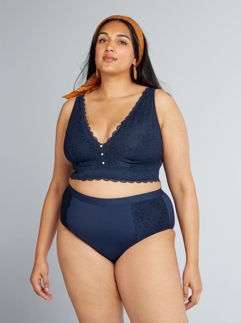Slip a vita alta bimateriale blu - Kiabi
