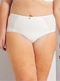 Taglie forti donna - Slip a vita alta con pizzo - Kiabi