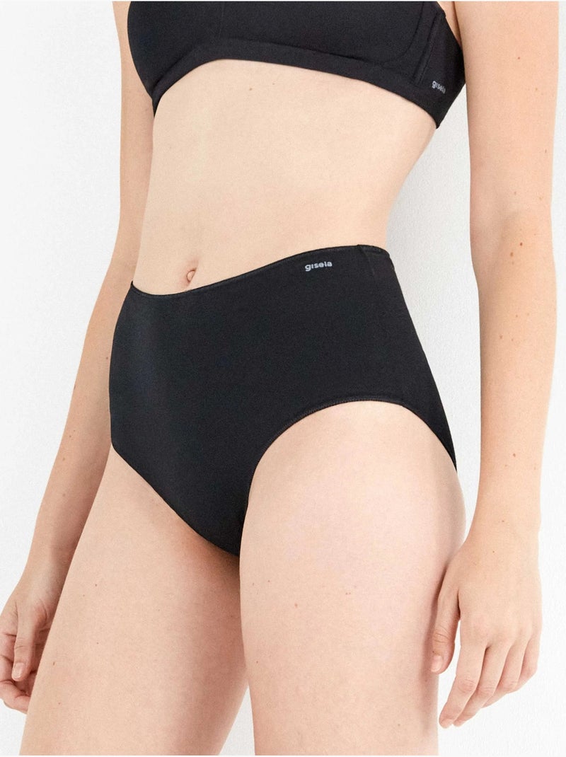slip a vita alta cotone biologico Nero - Kiabi