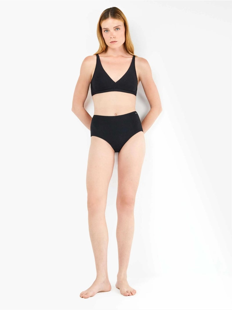slip a vita alta cotone biologico Nero - Kiabi