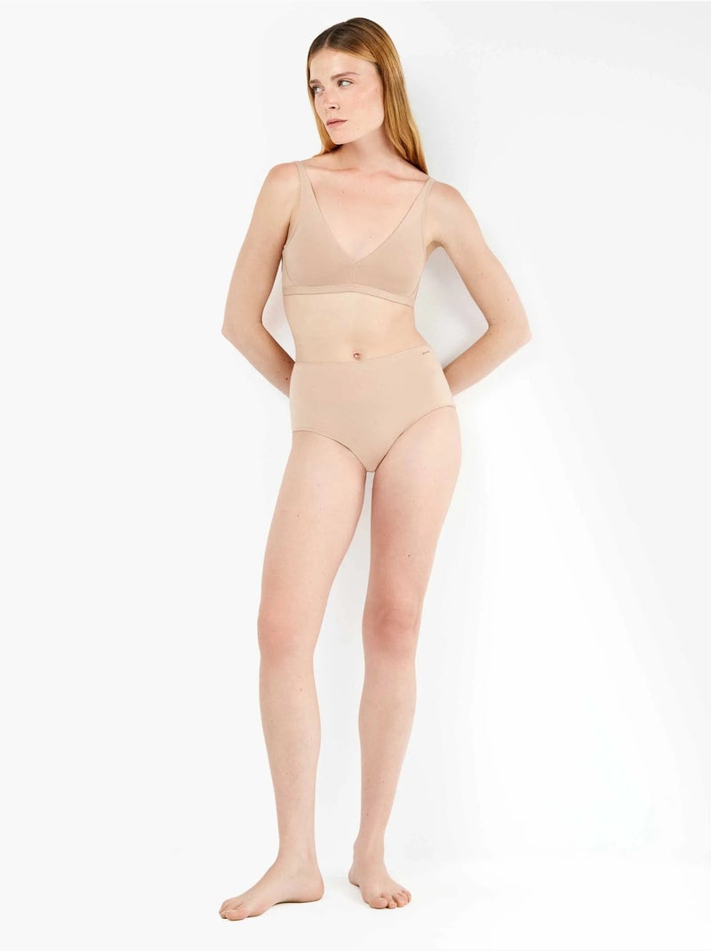 slip a vita alta cotone biologico Rosa - Kiabi