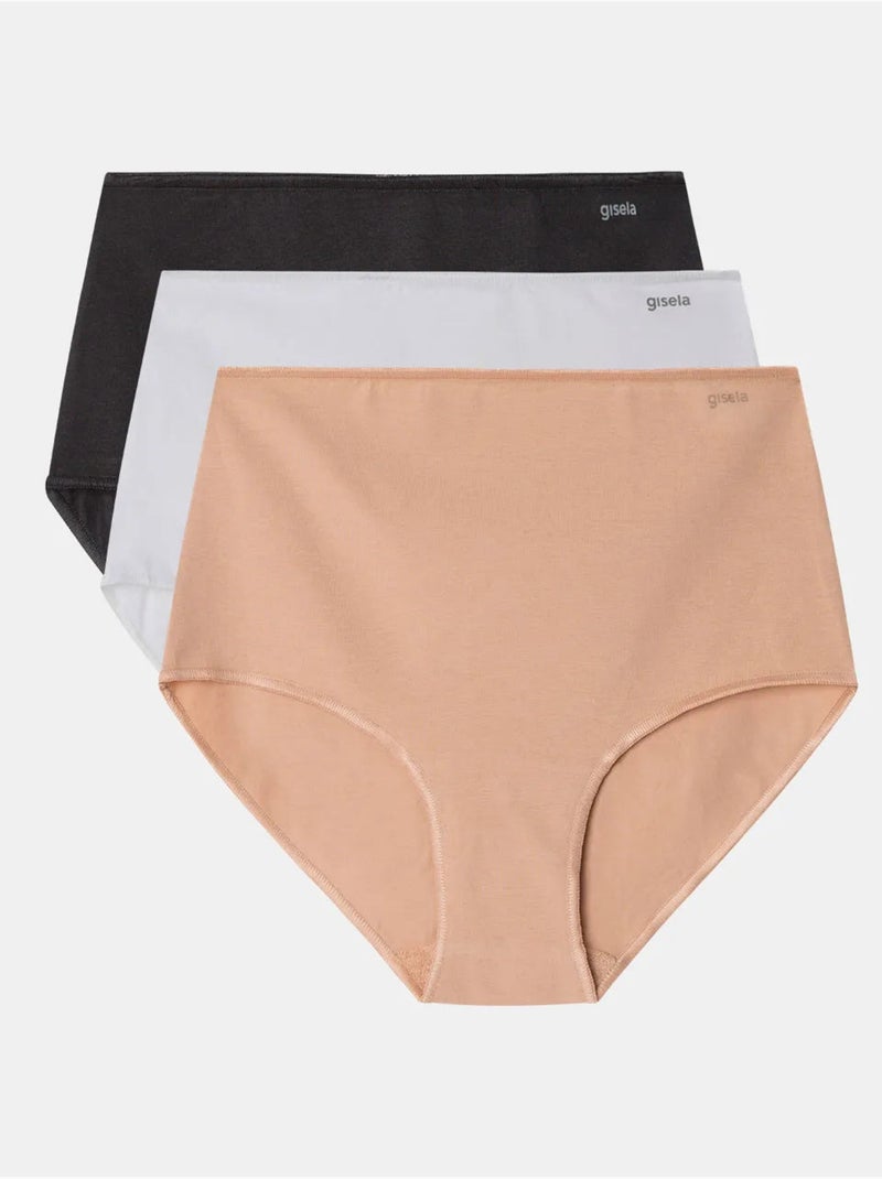 slip a vita alta cotone biologico Rosa - Kiabi