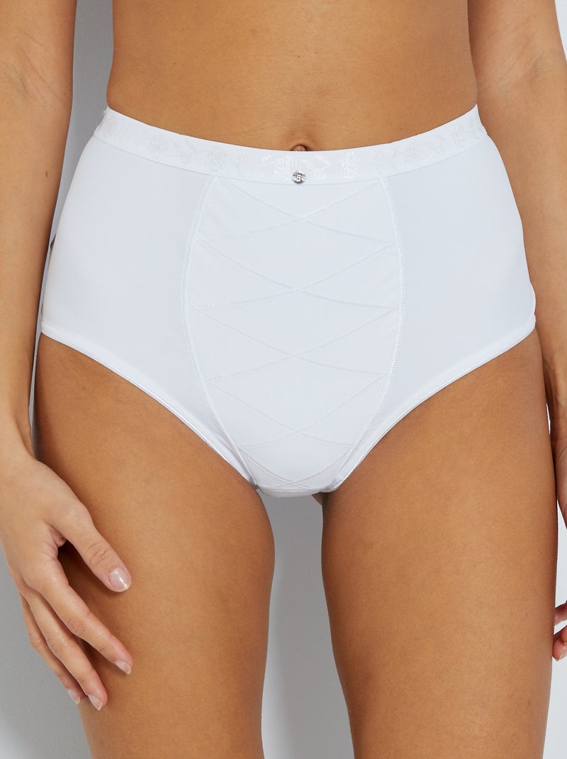 Slip a vita alta Maxi ventre piatto 'Bestform' BIANCO - Kiabi