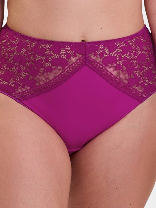 Slip alti in pizzo e microfibra 'Sans complexe' - Kiabi
