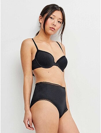 Slip alto con bordo di plumetis