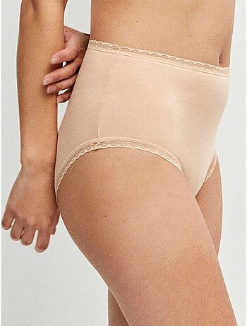 Slip alto con bordo di plumetis