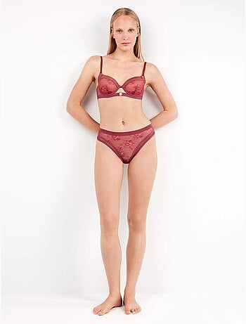 Slip alto pizzo floreale