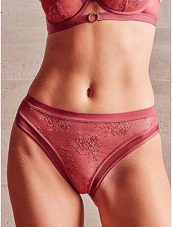 Slip alto pizzo floreale