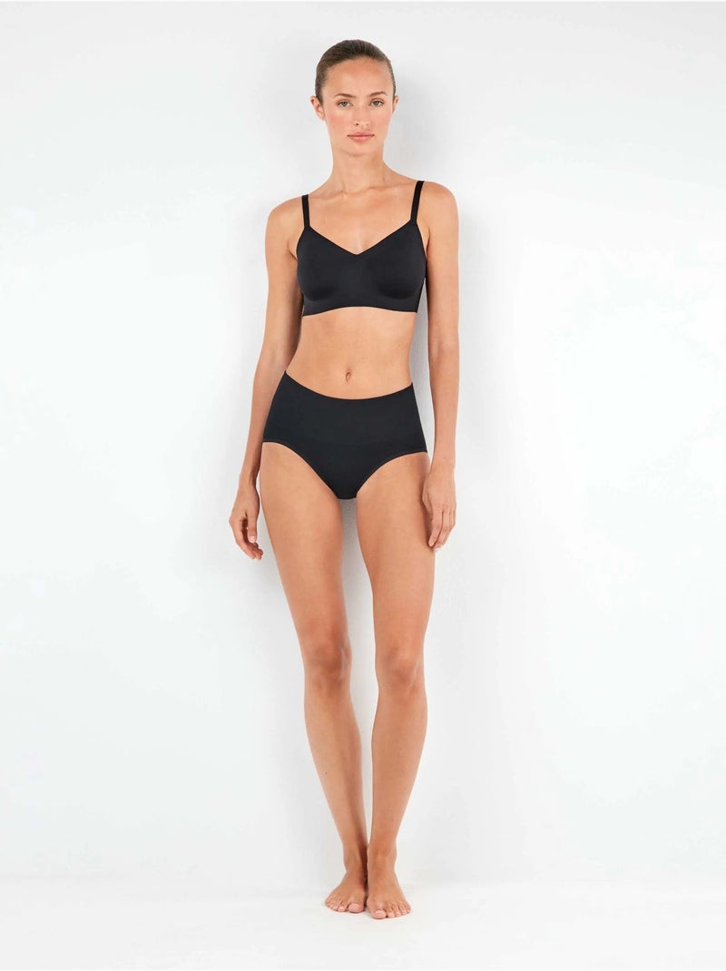 Slip alto senza cuciture Nero - Kiabi