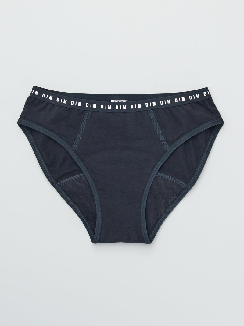 Slip assorbente 'DIM' - flusso medio nero - Kiabi