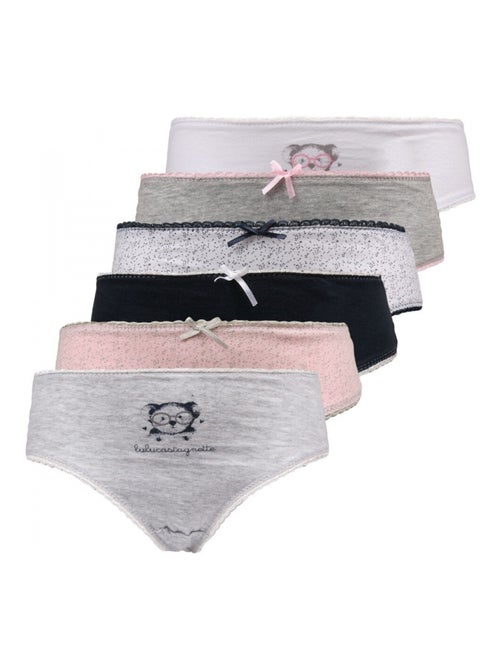 Slip bambina Lulu Castagnette confezione da 6 - Kiabi Slip bambina Lulu Castagnette confezione da 6 - Kiabi