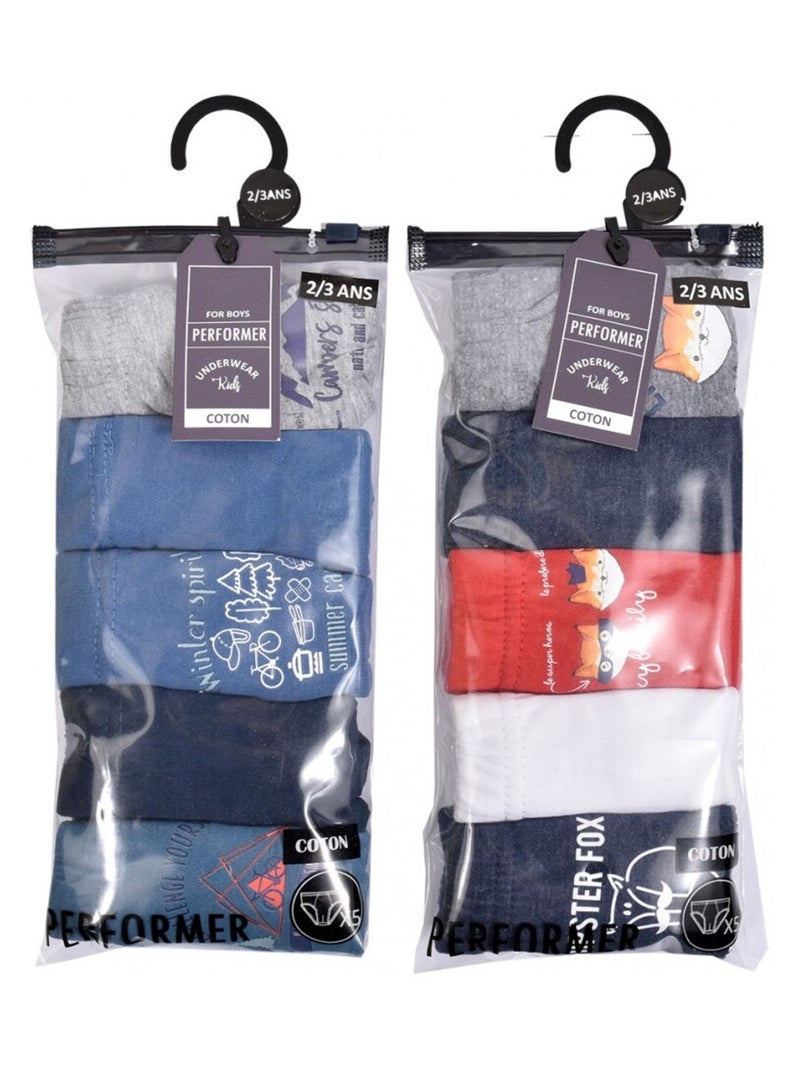 Slip Bambina TWINDAY in cotone - Confezione da 10 Multicolore - Kiabi