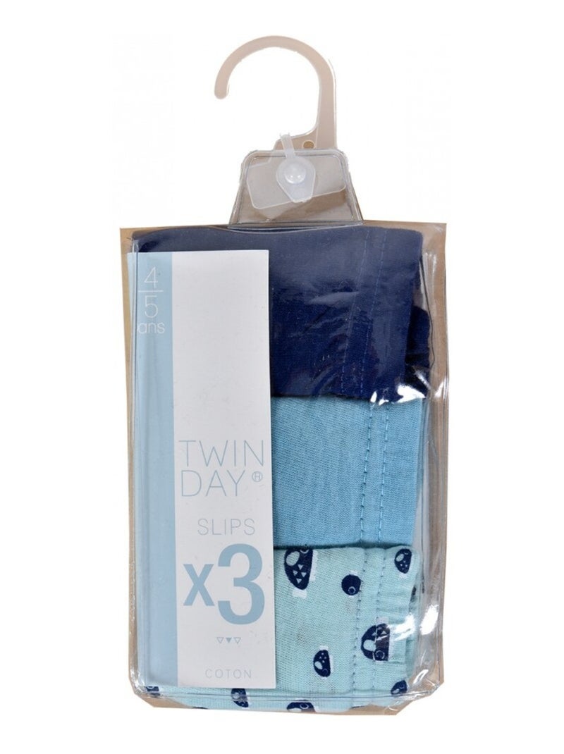 Slip Bambina TWINDAY in cotone - Confezione da 3 Blu Blu marino - Kiabi