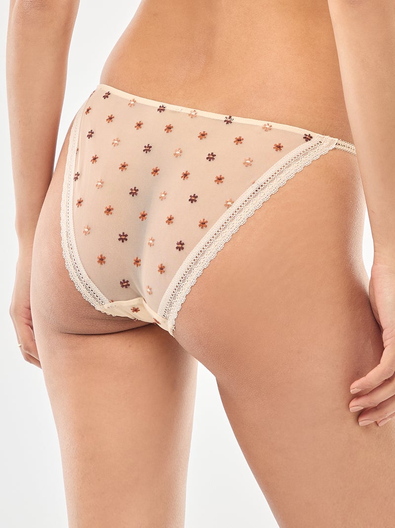 Slip barrette in tulle trasparente con fiori Rosa - Kiabi