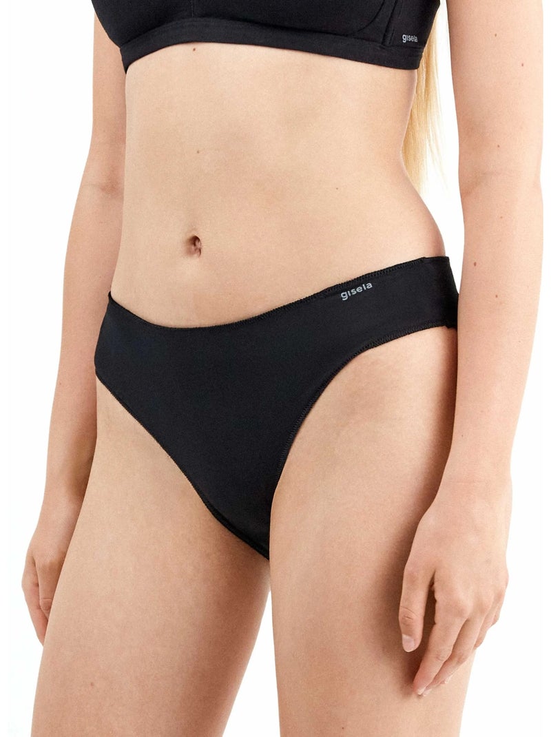 slip basic cotone biologico Nero - Kiabi