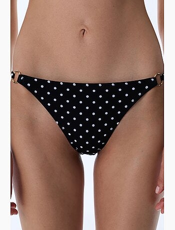 Slip bikini a pois con dettaglio laterale, vita media penti