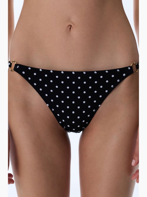 Slip bikini a pois con dettaglio laterale, vita media penti - Kiabi