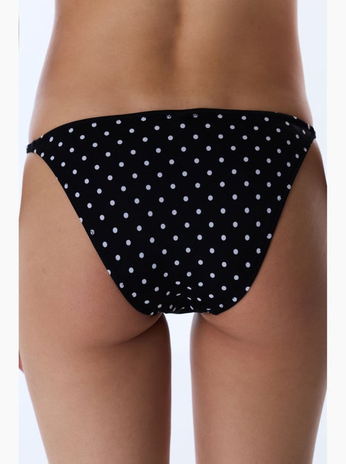 Slip bikini a pois con dettaglio laterale, vita media penti - Kiabi