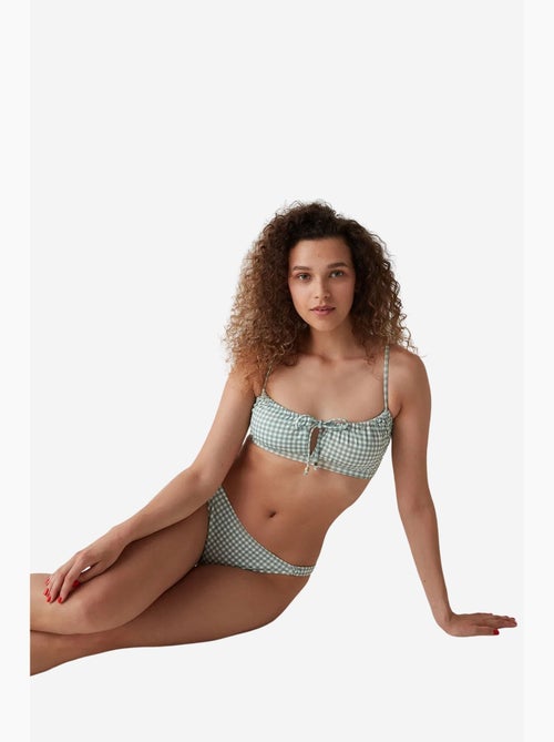 Slip bikini a quadri gingham con profilo laterale greenlake penti - Kiabi Slip bikini a quadri gingham con profilo laterale greenlake penti - Kiabi