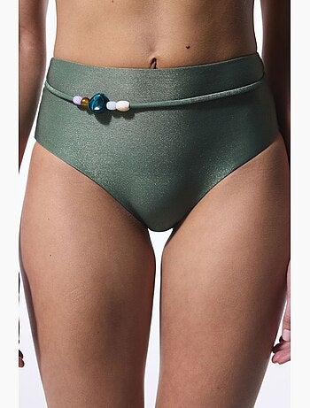 Slip bikini a vita alta con perline penti
